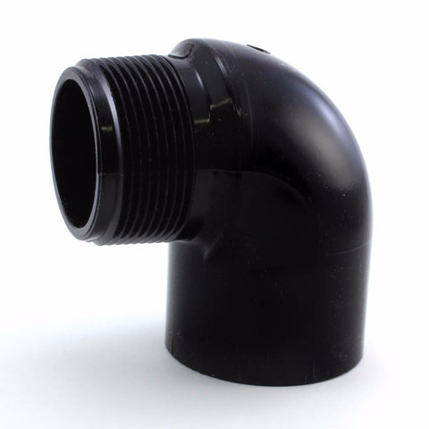 Black Schedule 40, 90 Degree Street Elbow, Slip x MPT - Savko Plastic Pipe & Fittings