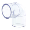 Clear Schedule 40, 90 Degree Elbow, Slip x Slip - Savko Plastic Pipe & Fittings